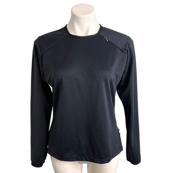 Nike Run Top Size Medium Dri Fit Black Long Sleeve Running Shirt Womens Y2K - Picture 1 of 14